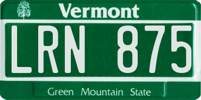 VT license plate LRN875