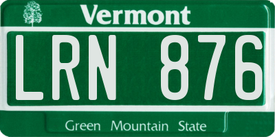 VT license plate LRN876