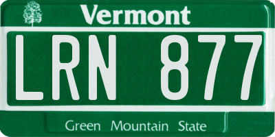 VT license plate LRN877