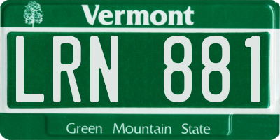 VT license plate LRN881