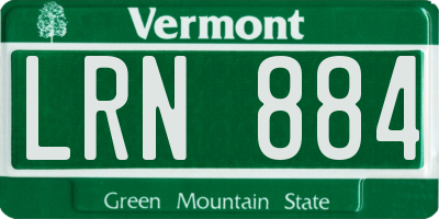 VT license plate LRN884