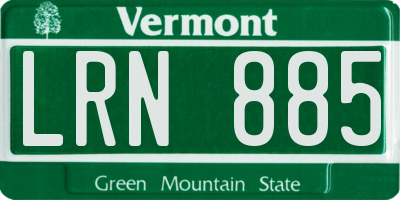 VT license plate LRN885