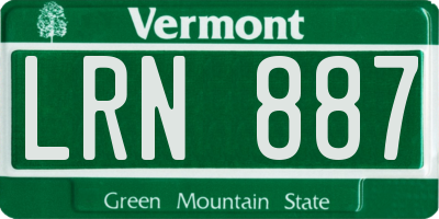 VT license plate LRN887