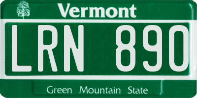 VT license plate LRN890