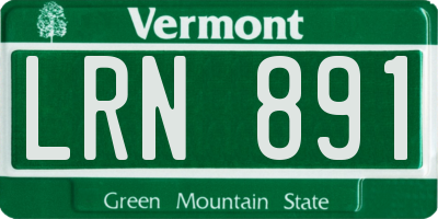 VT license plate LRN891