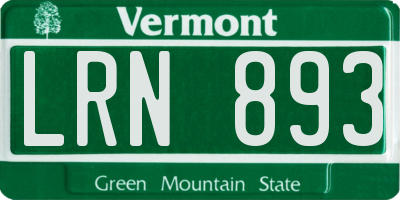 VT license plate LRN893