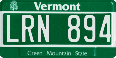 VT license plate LRN894