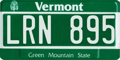 VT license plate LRN895