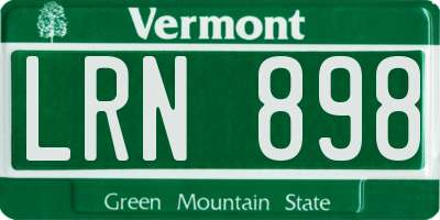 VT license plate LRN898
