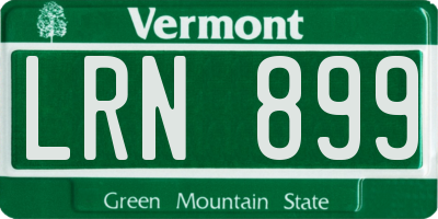 VT license plate LRN899