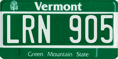 VT license plate LRN905