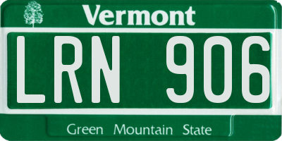 VT license plate LRN906