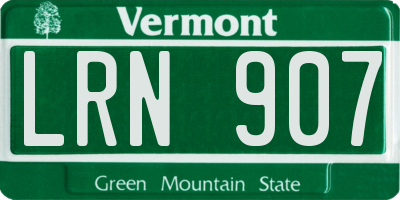 VT license plate LRN907