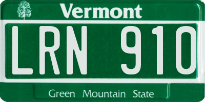 VT license plate LRN910
