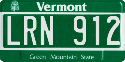 VT license plate LRN912
