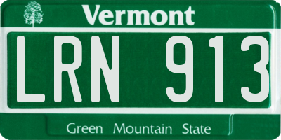 VT license plate LRN913