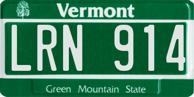 VT license plate LRN914