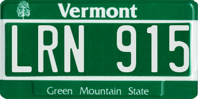 VT license plate LRN915