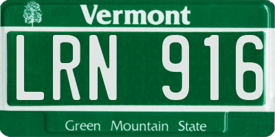VT license plate LRN916