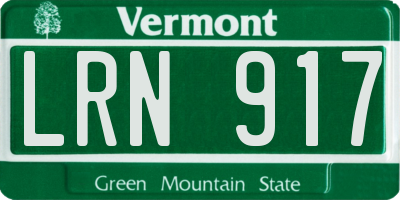 VT license plate LRN917