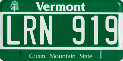 VT license plate LRN919
