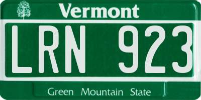 VT license plate LRN923