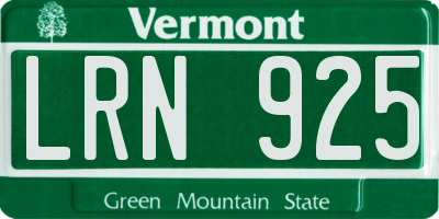 VT license plate LRN925