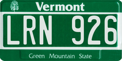 VT license plate LRN926