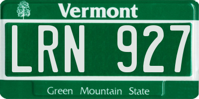 VT license plate LRN927