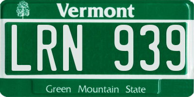 VT license plate LRN939