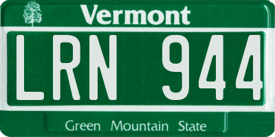 VT license plate LRN944