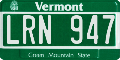 VT license plate LRN947