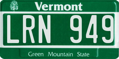 VT license plate LRN949