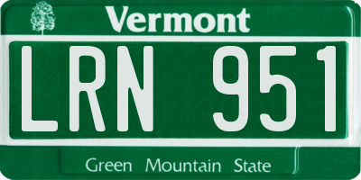 VT license plate LRN951