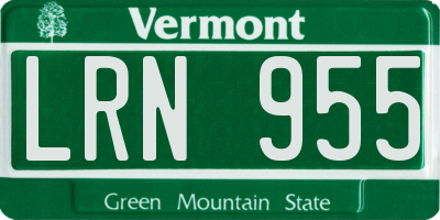 VT license plate LRN955