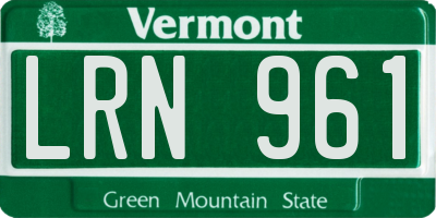 VT license plate LRN961