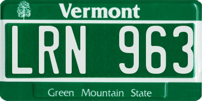 VT license plate LRN963