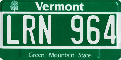 VT license plate LRN964
