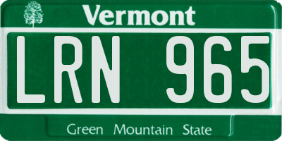 VT license plate LRN965