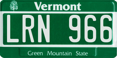 VT license plate LRN966