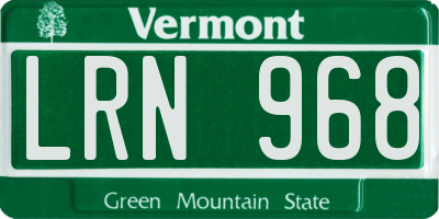 VT license plate LRN968