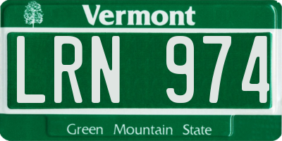 VT license plate LRN974