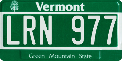 VT license plate LRN977