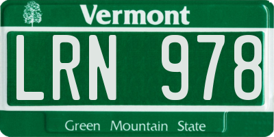 VT license plate LRN978