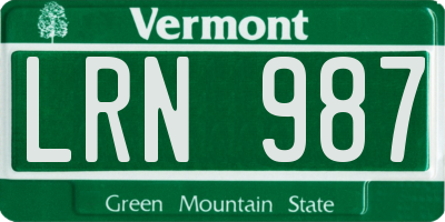 VT license plate LRN987