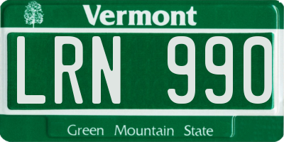 VT license plate LRN990