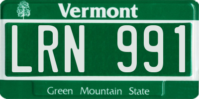 VT license plate LRN991