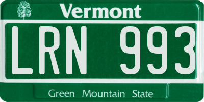VT license plate LRN993