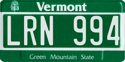 VT license plate LRN994