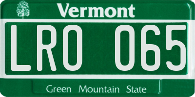 VT license plate LRO065